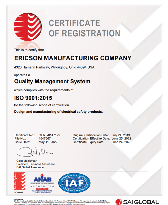 ISO 9001 Cert Ericson